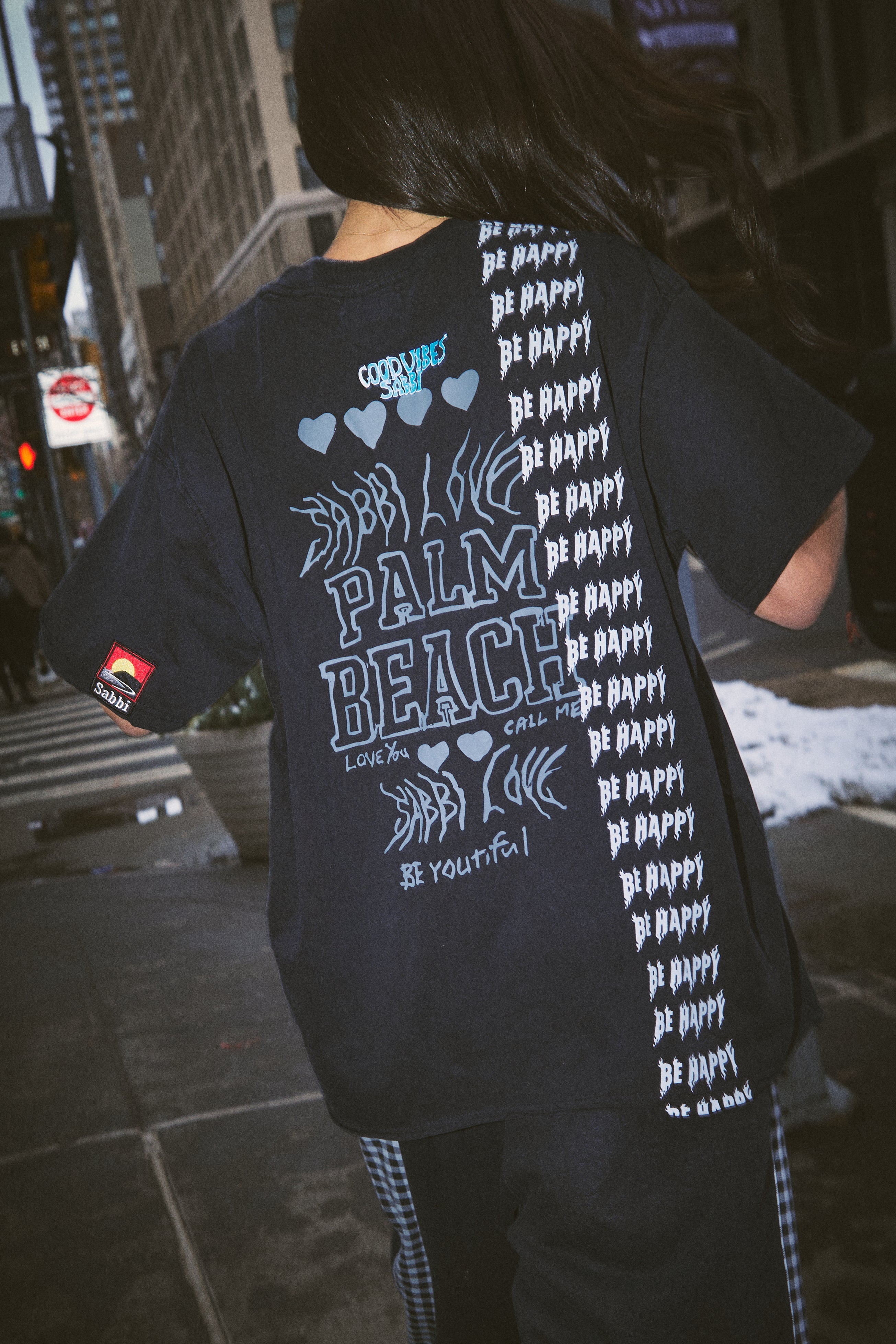 THE BE HAPPY TEE - BLACK