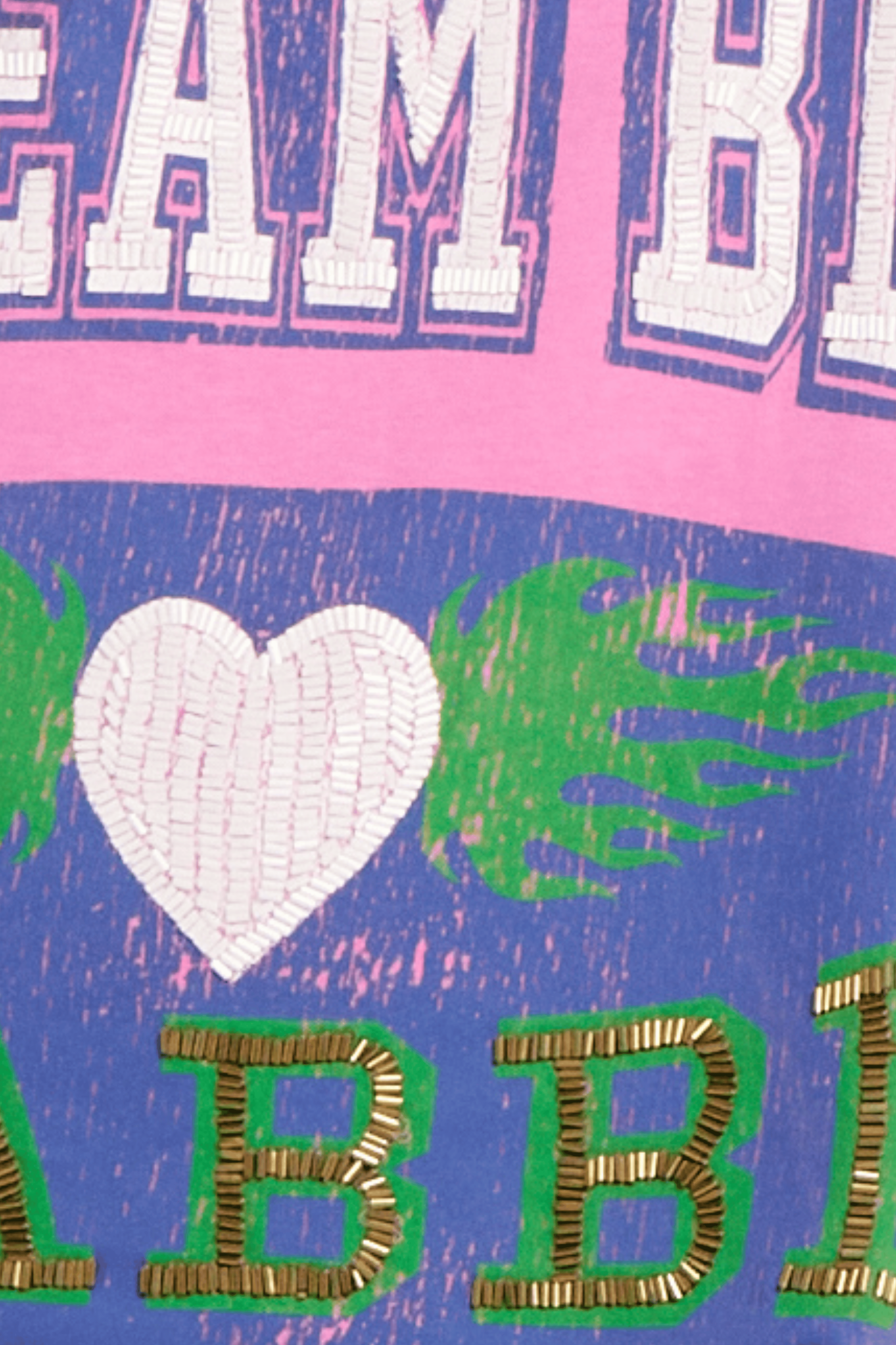 THE VERY OVERSIZED DREAM BIG BEADED TEE - PINK